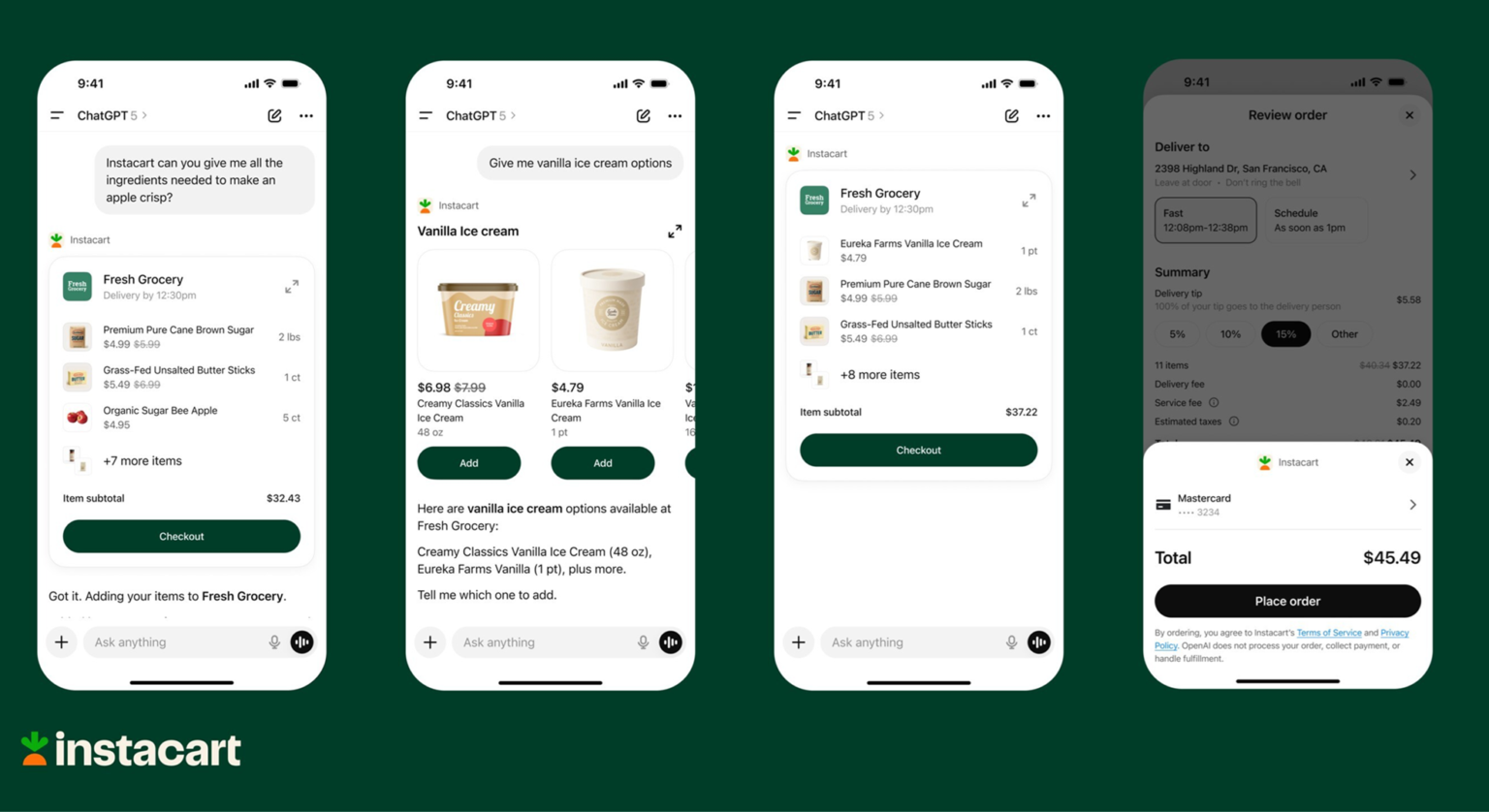 Instacart launches one-click grocery checkout inside ChatGPT