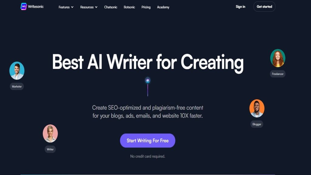 Write sonic AI