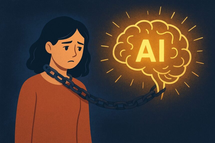 AI student learning debate showing a student coding with an AI assistant while solving a problem independently