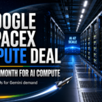 Google SpaceX compute deal showing AI data center hardware, Nvidia GPUs and $920 million monthly compute cost