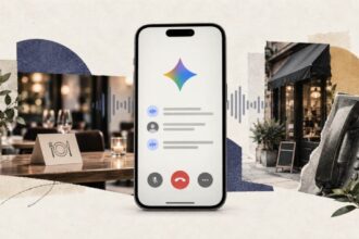 Gemini Call for Me feature making a business phone call from a Google Pixel 11
